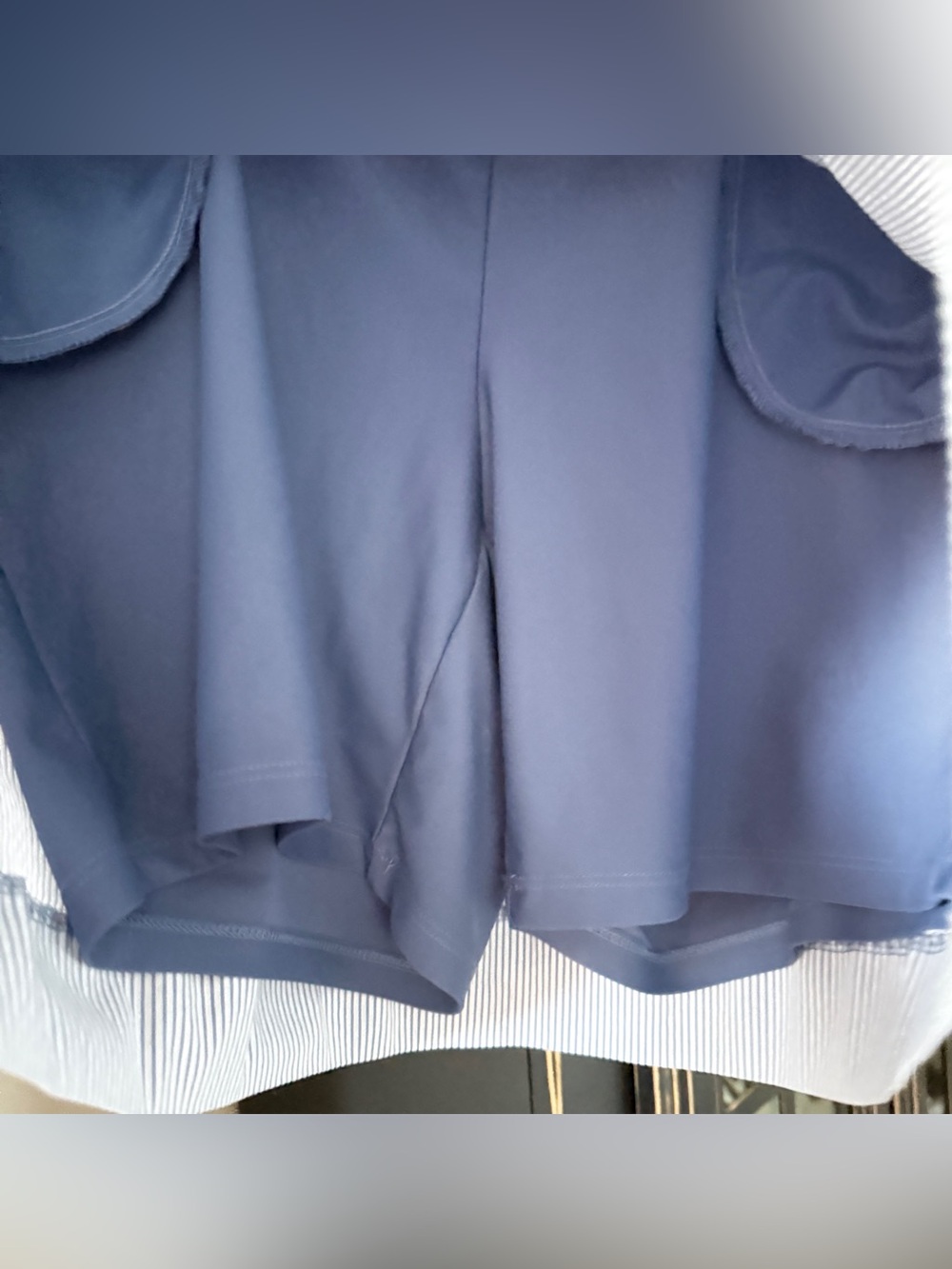 S.C. & Co. Blue White Striped Pull On Casual Golf Tennis Skort Pockets Size XL - Picture 3 of 5